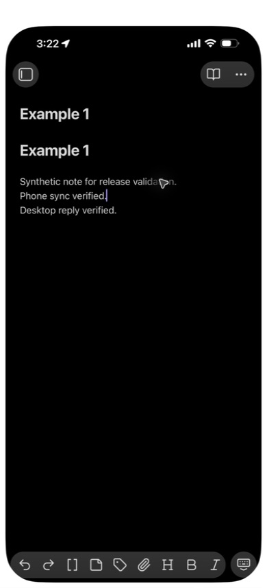 The phone shows its own verification line and the desktop reply